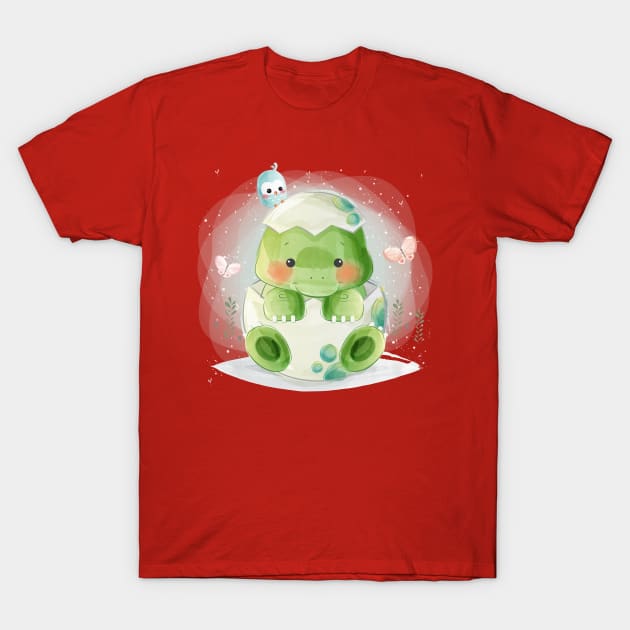 baby dino egg T-Shirt by Mako Design 